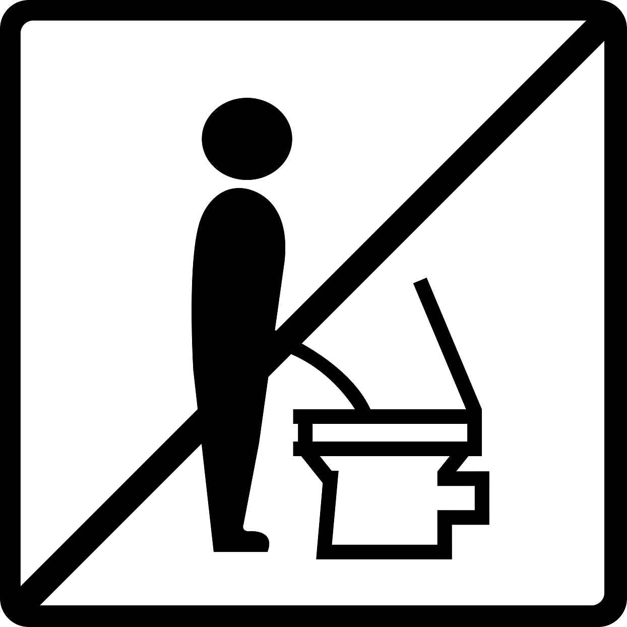 Gebäude Aufkleber Piktogramme "Nicht im Stehen ..." 5-30 cm LO-PIKTO1330-88