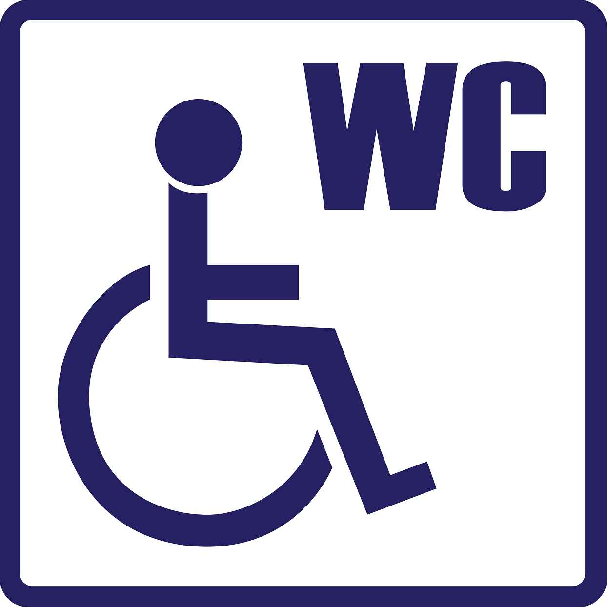 Gebäude Aufkleber Piktogramme "Rollstuhl - WC" 5-30 cm LO-PIKTO1400-44
