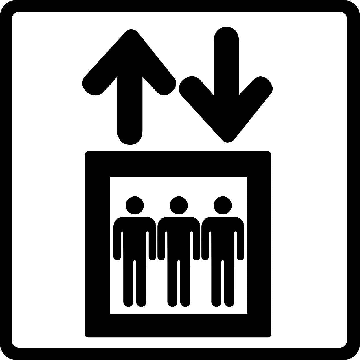 Gebäude Aufkleber Piktogramme "Aufzug" 5-30 cm LO-PIKTO1700-88