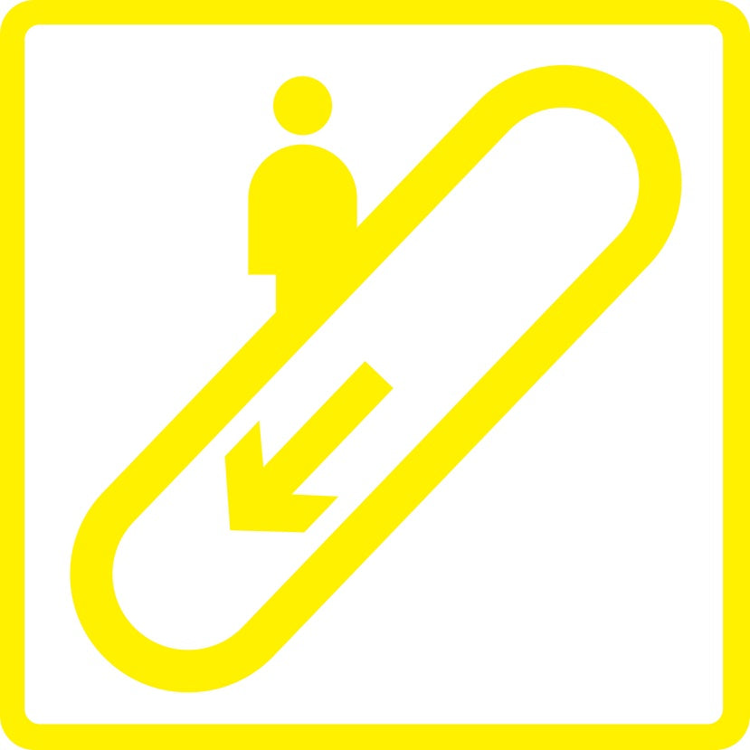 Gebäude Aufkleber Piktogramme "Rolltreppe abwärts" 5-30 cm LO-PIKTO1800-3