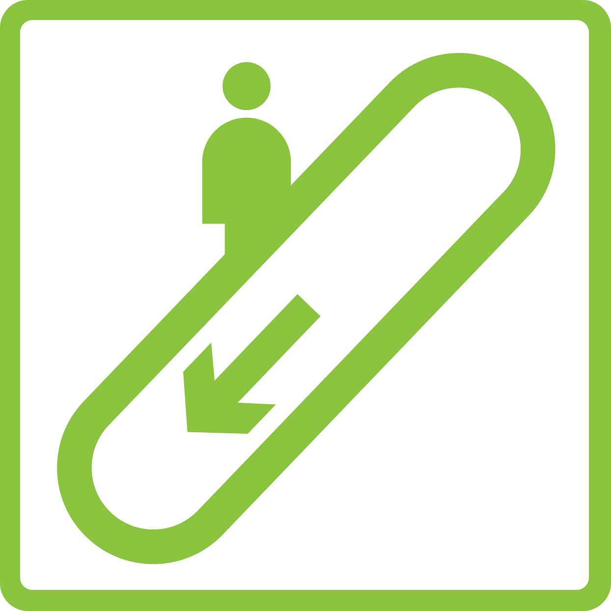 Gebäude Aufkleber Piktogramme "Rolltreppe abwärts" 5-30 cm LO-PIKTO1800-67