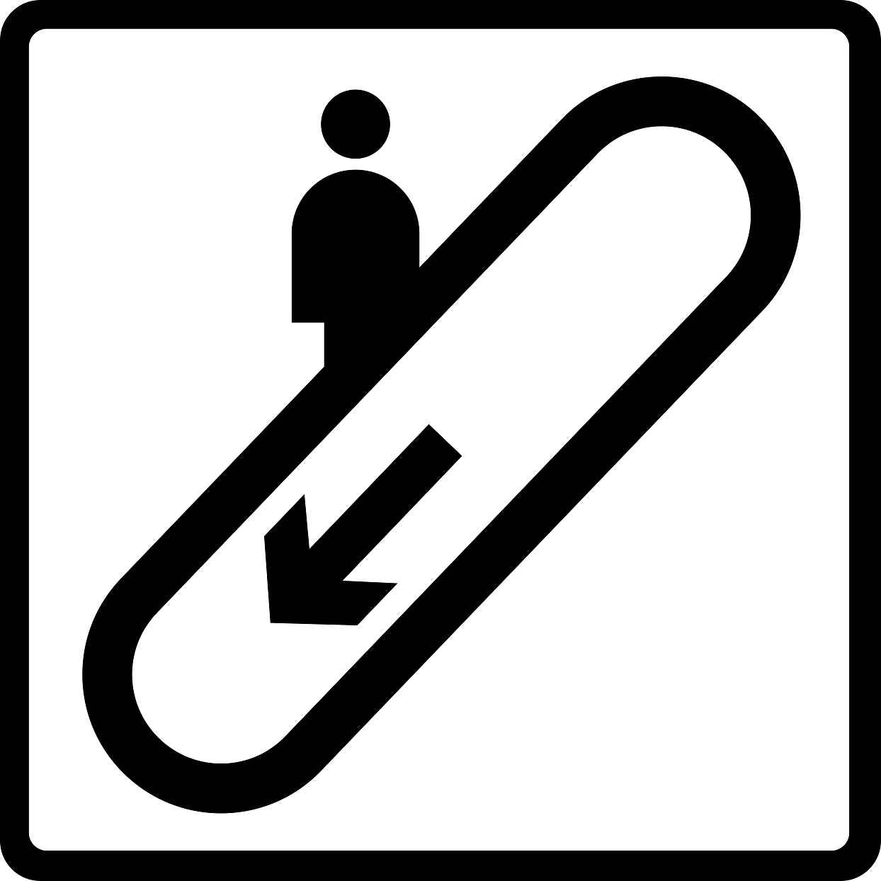Gebäude Aufkleber Piktogramme "Rolltreppe" 5-30 cm LO-PIKTO1800-88