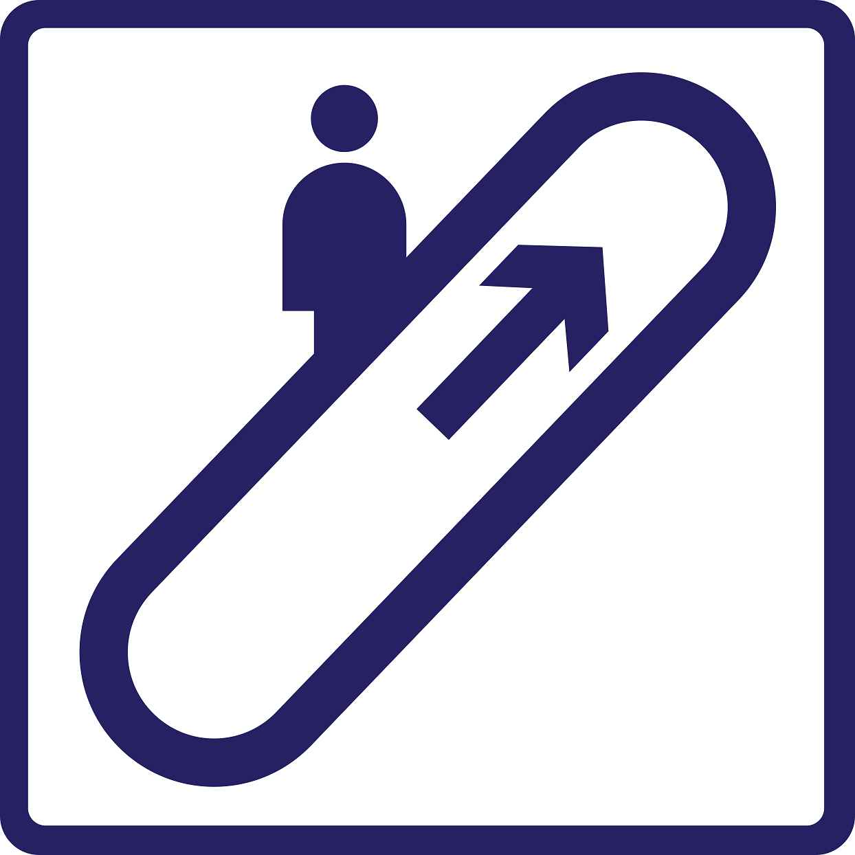 Gebäude Aufkleber Piktogramme "Rolltreppe aufwärts" 5-30 cm LO-PIKTO2000-44