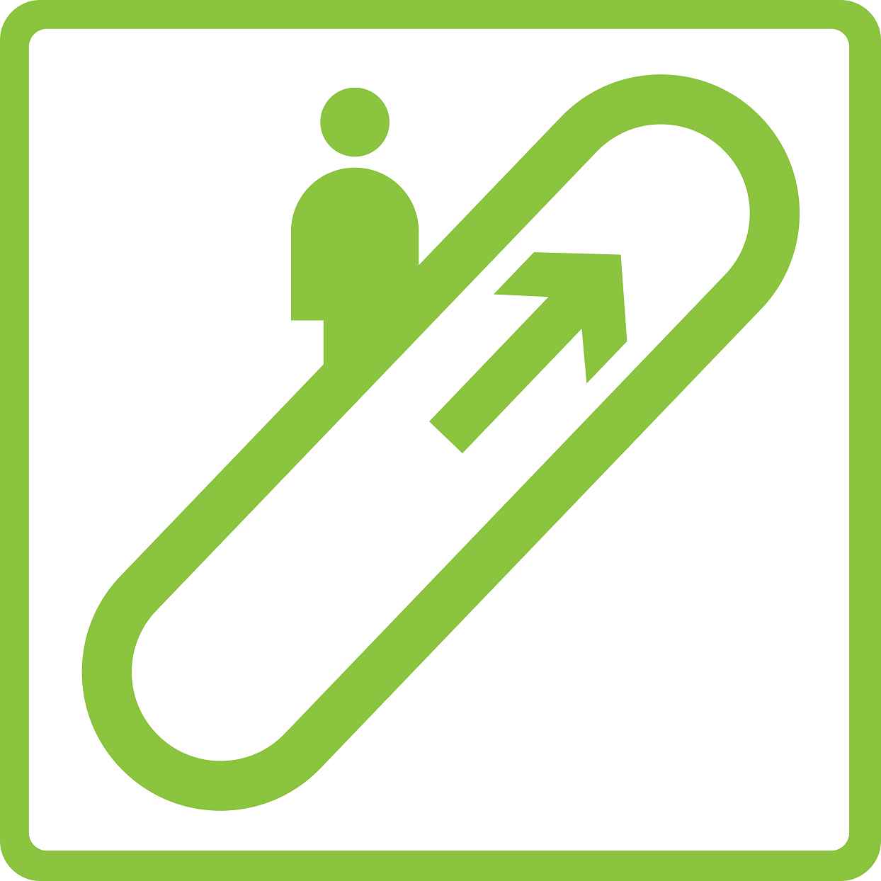 Gebäude Aufkleber Piktogramme "Rolltreppe aufwärts" 5-30 cm LO-PIKTO2000-67