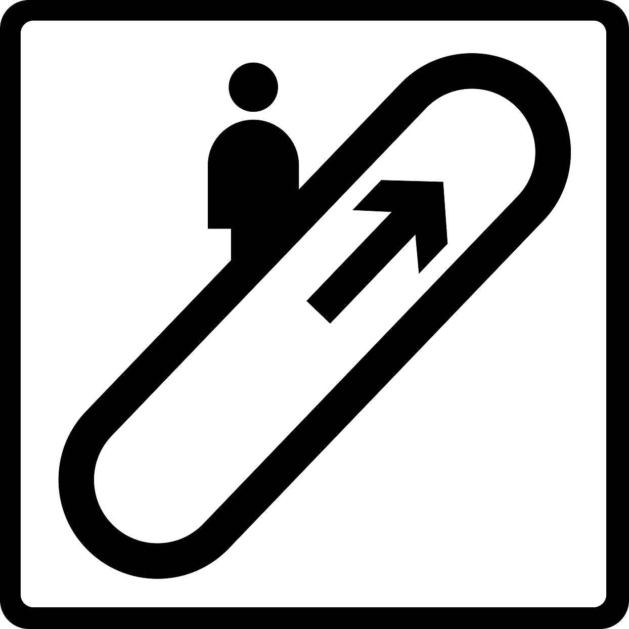 Gebäude Aufkleber Piktogramme "Rolltreppe" 5-30 cm LO-PIKTO2000-88