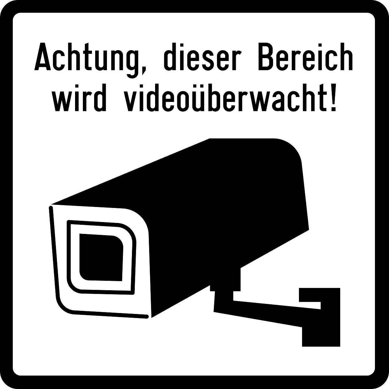 Gebäude Aufkleber Piktogramme "Achtung, dieser Bereich wird Videoüberwacht!" 5-30 cm LO-PIKTO2200-88