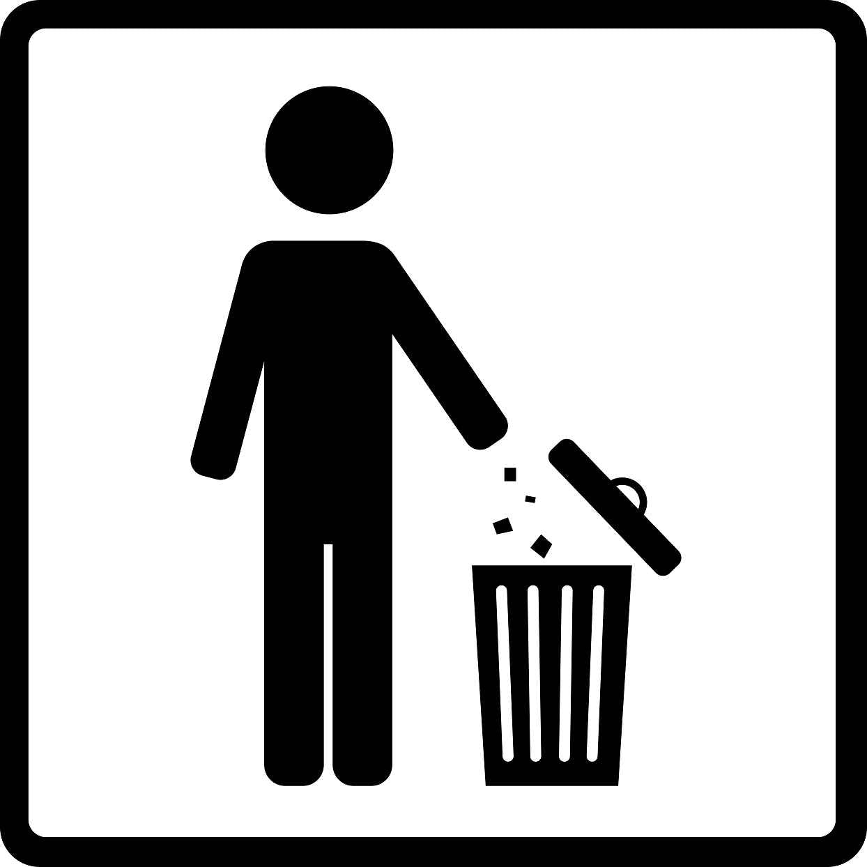 Gebäude Aufkleber Piktogramme "Mülleimer" 5-30 cm LO-PIKTO3600-88