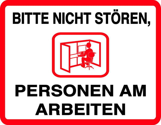 Ruhezone Aufkleber "BITTE NICHT STÖREN,PERSONEN AM ARBEITEN" 20-60cm LO-QUIETZONE-H-10000-0