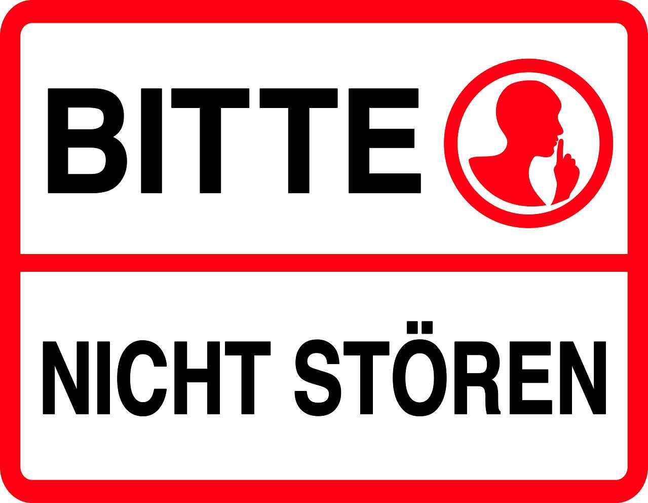 Ruhezone Aufkleber "BITTE NICHT STÖREN" 20-60cm LO-QUIETZONE-H-10200-0