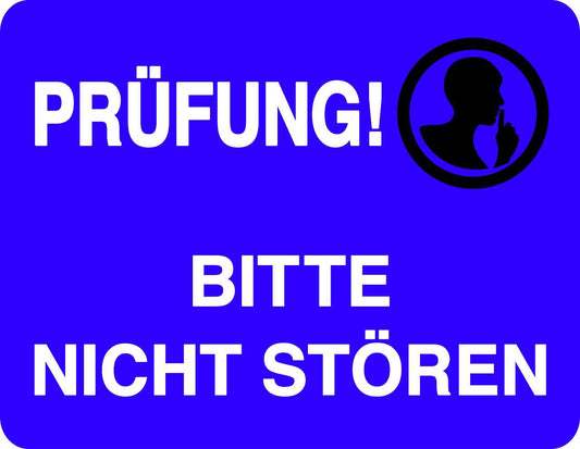 Ruhezone Aufkleber "PRÜFUNG! BITTE NICHT STÖREN" 20-60cm LO-QUIETZONE-H-10300-44