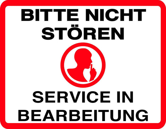 Ruhezone Aufkleber "BITTE NICHT STÖREN SERVICE IN BEARBEITUNG" 20-60cm LO-QUIETZONE-H-10500-0