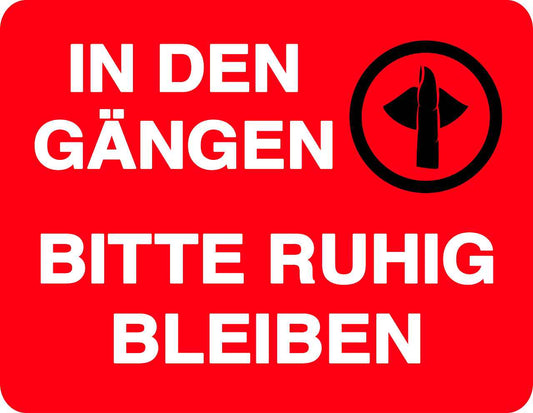 Ruhezone Aufkleber "IN DEN GÄNGEN BITTE RUHIG BLEIBEN" 20-60cm LO-QUIETZONE-H-11300-14