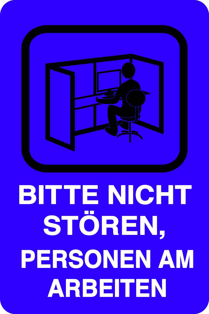 Ruhezone Aufkleber "BITTE NICHT STÖREN, PERSONEN AM ARBEITEN" 10-40 cm LO-QUIETZONE-V-10000-44