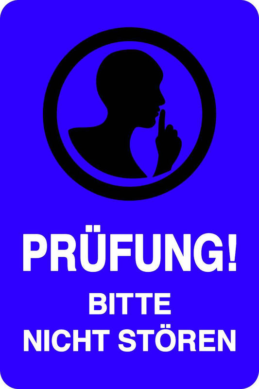 Ruhezone Aufkleber "PRÜFUNG BITTE NICHT STÖREN" 10-40 cm LO-QUIETZONE-V-10300-44