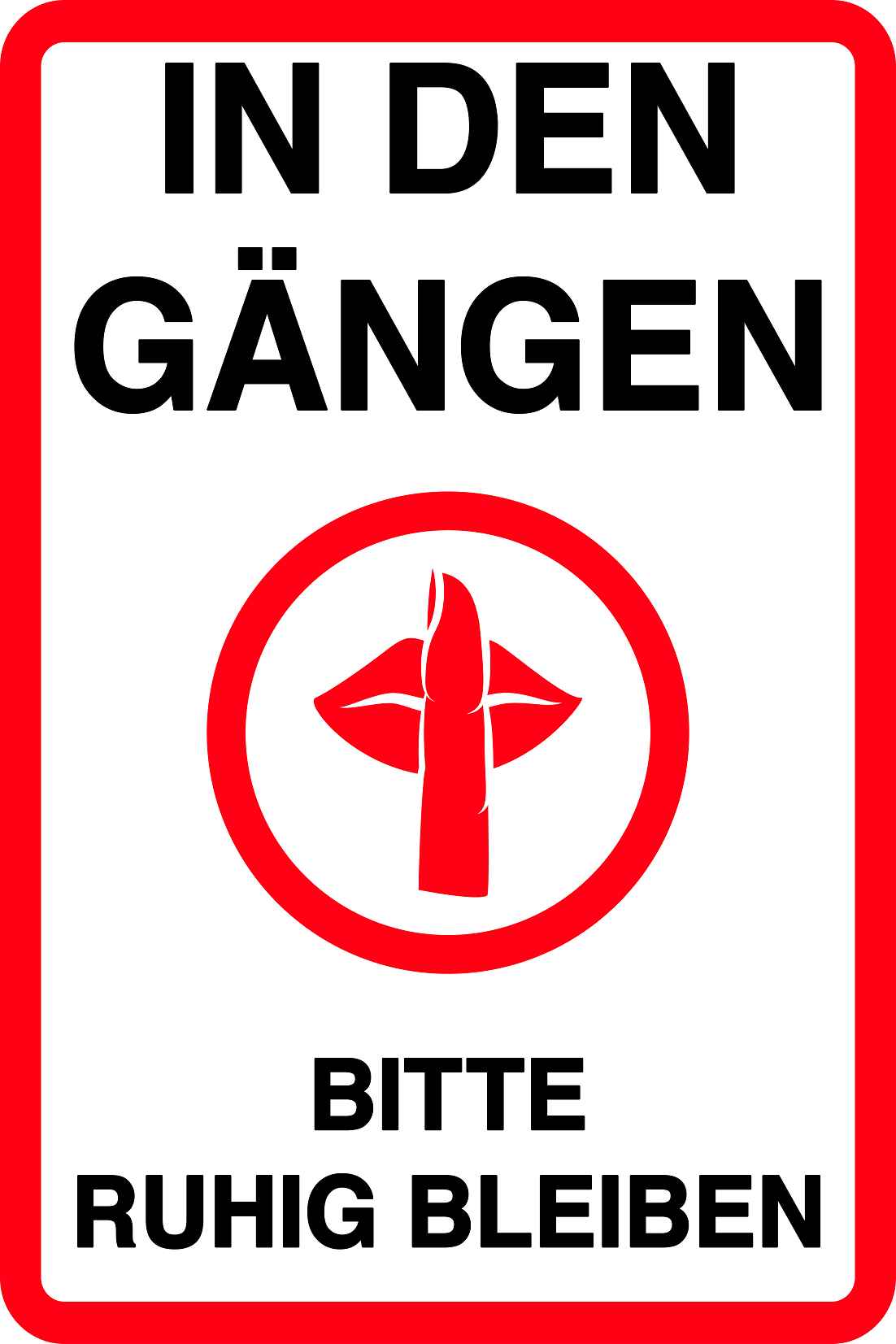 Ruhezone Aufkleber "IN DEN GÄNGEN BITTE RUHIG BLEIBEN" 10-40 cm LO-QUIETZONE-V-11300-0