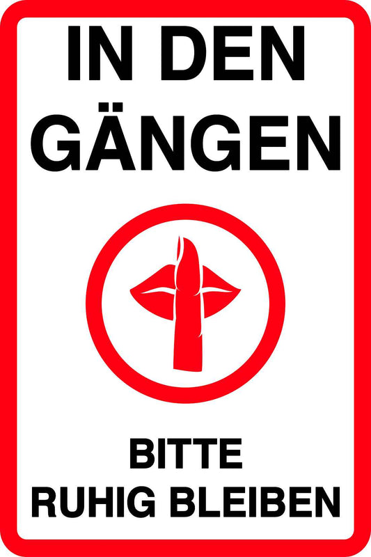 Ruhezone Aufkleber "IN DEN GÄNGEN BITTE RUHIG BLEIBEN" 10-40 cm LO-QUIETZONE-V-11300-0
