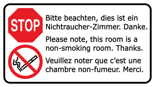 Rauchverbot Aufkleber "Nichtraucher Zimmer" 10-60 cm LO-RAUCHVERBOT-H-10000