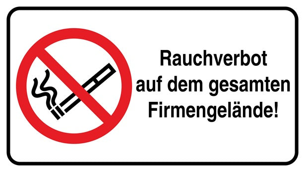 Rauchverbot Aufkleber "Rauchverbot auf dem gesamten Firmengelände" 10-60 cm LO-RAUCHVERBOT-H-10300