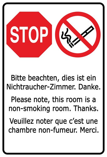 Rauchverbot Aufkleber "Nichtraucher-Zimmer" 10-60 cm LO-RAUCHVERBOT-V-10000