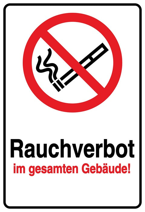 Rauchverbot Aufkleber "Rauchverbot im gesamten Gebäude" 10-60 cm LO-RAUCHVERBOT-V-10100