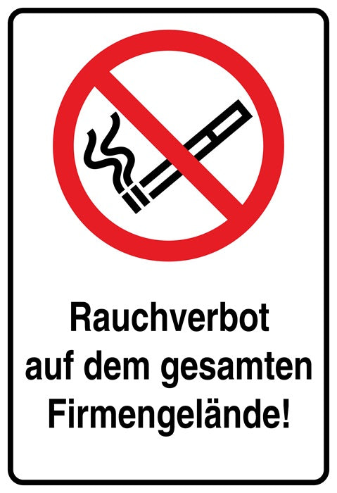 Rauchverbot Aufkleber "Rauchverbot auf dem gesamten Firmengelände" 10-60 cm LO-RAUCHVERBOT-V-10300
