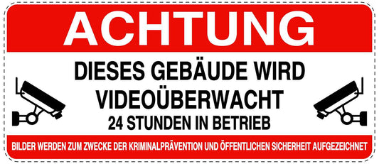 Betreten verboten - Video überwacht "Achtung Dieses Gebäude wird videoüberwacht" 10-40 cm LO-RESTRICT-1020