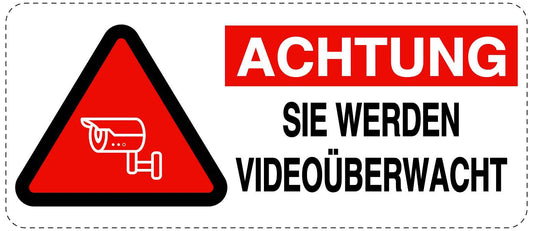 Betreten verboten - Video überwacht "Achtung Sie werden videoüberwacht" 10-40 cm LO-RESTRICT-1050