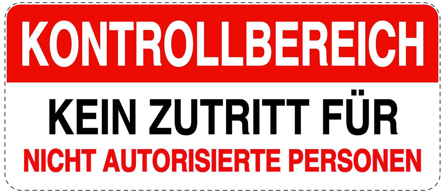 Betreten verboten - Video überwacht "Kontrollbereich Kein Zutritt für nicht autorisierte Personen" 10-40 cm LO-RESTRICT-1070