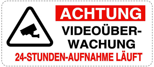 Betreten verboten - Video überwacht "Achtung Videoüberwachung" 10-40 cm LO-RESTRICT-1080