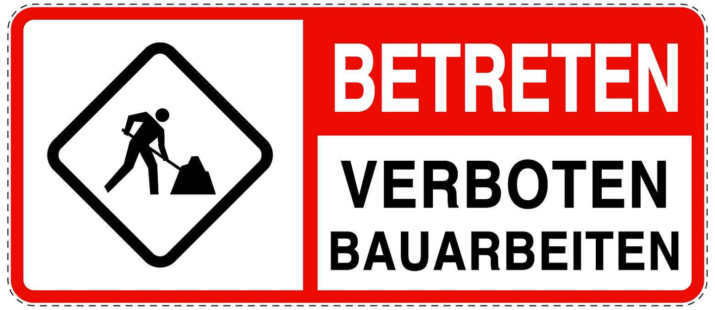 Betreten verboten - Video überwacht "Betreten verboten Bauarbeiten" 10-40 cm LO-RESTRICT-1100