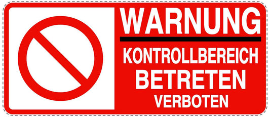 Betreten verboten - Video überwacht "Warnung Kontrollbereich Betreten verboten" 10-40 cm LO-RESTRICT-1170