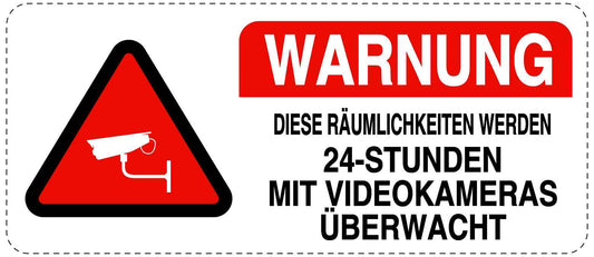 Betreten verboten - Video überwacht "Warnung Diese Räumlichkeiten werden 24-Stunden mit Videokameras überwacht" 10-40 cm LO-RESTRICT-1250