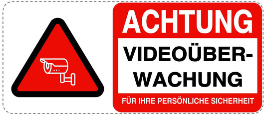 Betreten verboten - Video überwacht "Achtung Videoüberwachung" 10-40 cm LO-RESTRICT-1280