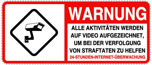 Betreten verboten - Video überwacht "Warnung Alle Aktivitäten werden auf Video aufgezeichnet" 10-40 cm LO-RESTRICT-1290