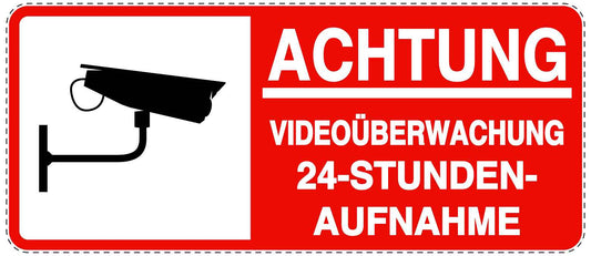 Betreten verboten - Video überwacht "Achtung Videoüberwachung 24-Stunden-Aufnahme" 10-40 cm LO-RESTRICT-1320