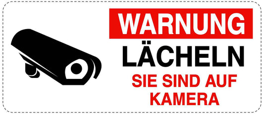 Betreten verboten - Video überwacht "Warnung Lächeln Sie sind auf Kamera" 10-40 cm LO-RESTRICT-1330