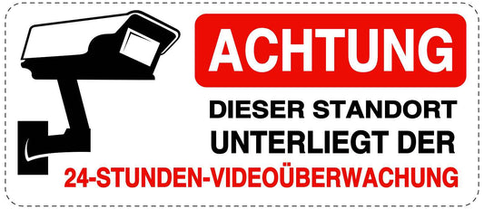 Betreten verboten - Video überwacht "Achtung Dieser Standort unterliegt der 24-Stunden-Videoüberwachung" 10-40 cm LO-RESTRICT-1340