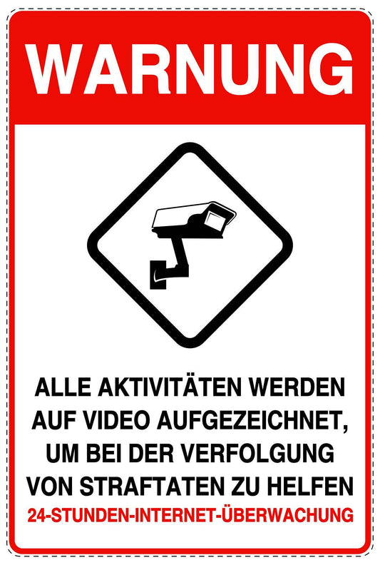Betreten verboten - Video überwacht "Warnung Alle Aktivitäten werden auf Video aufgezeichnet," 10-40 cm LO-RESTRICT-2290