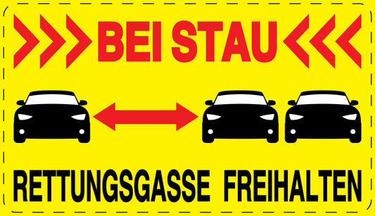 Rettungsgasse Aufkleber "Bei Stau Rettungsgasse freihalten" LO-RETTUNGSGASSE-10000-3