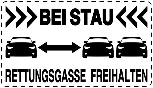 Rettungsgasse Aufkleber "Bei Stau Rettungsgasse freihalten" LO-RETTUNGSGASSE-10000-88