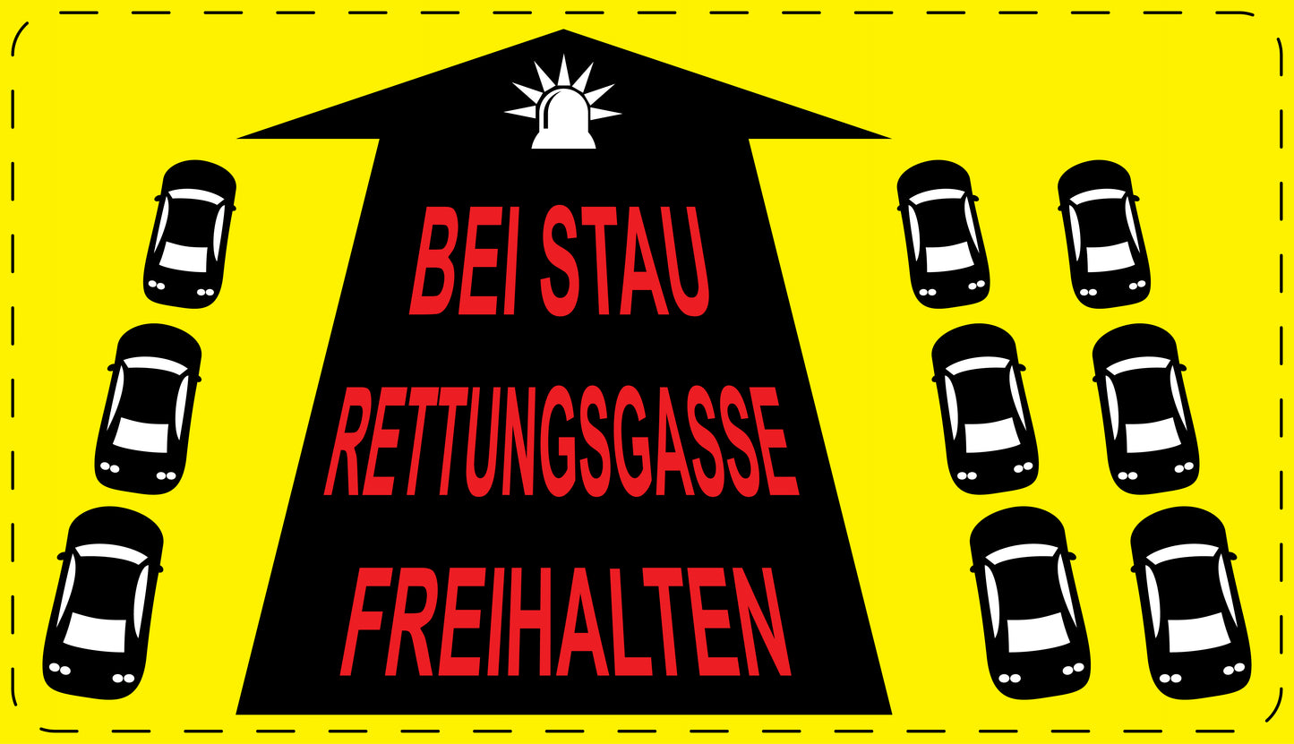 Rettungsgasse Aufkleber "Bei Stau Rettungsgasse freihalten" LO-RETTUNGSGASSE-10100-3