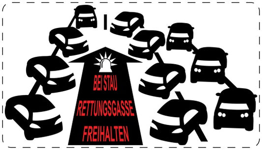 Rettungsgasse Aufkleber "Bei Stau Rettungsgasse freihalten" LO-RETTUNGSGASSE-10200-0