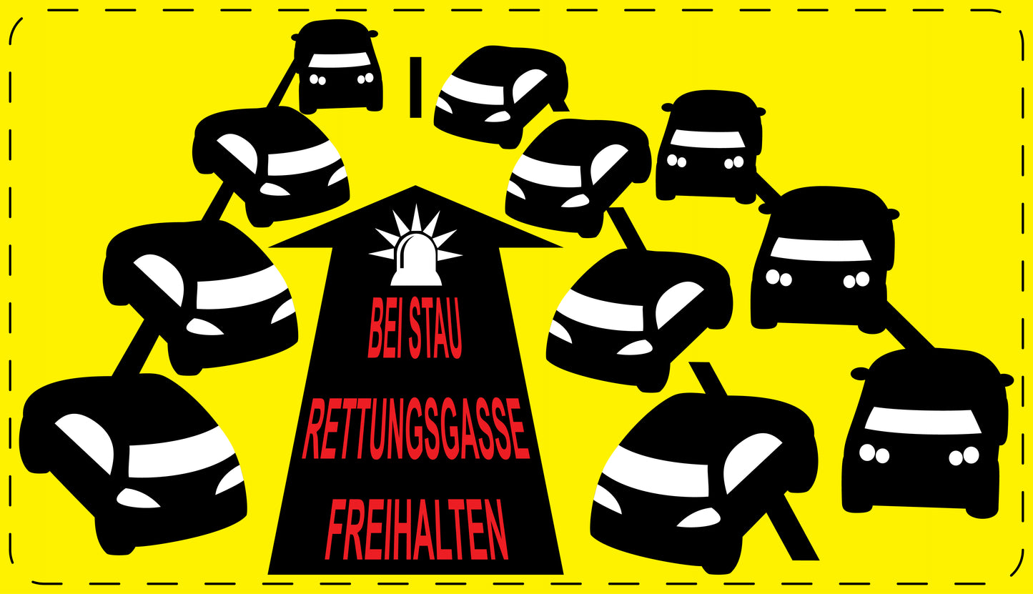 Rettungsgasse Aufkleber "Bei Stau Rettungsgasse freihalten" LO-RETTUNGSGASSE-10200-3
