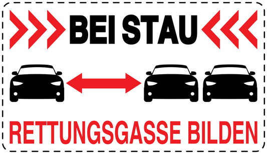 Rettungsgasse Aufkleber "Bei Stau Rettungsgasse bilden" LO-RETTUNGSGASSE-20000-0