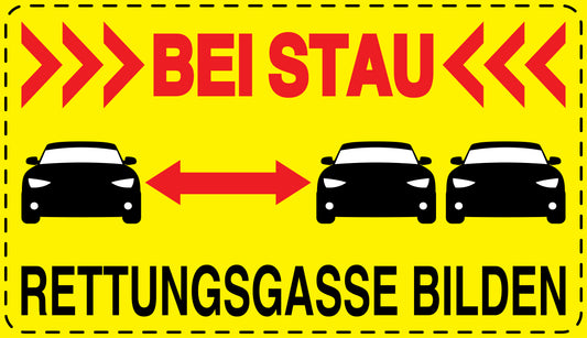 Rettungsgasse Aufkleber "Bei Stau Rettungsgasse bilden" LO-RETTUNGSGASSE-20000-3