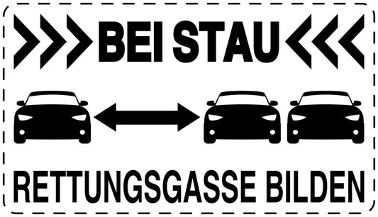 Rettungsgasse Aufkleber "Bei Stau Rettungsgasse bilden" LO-RETTUNGSGASSE-20000-88