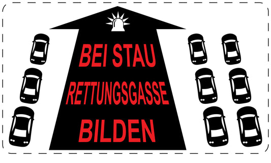 Rettungsgasse Aufkleber "Bei Stau Rettungsgasse bilden" LO-RETTUNGSGASSE-20100-0