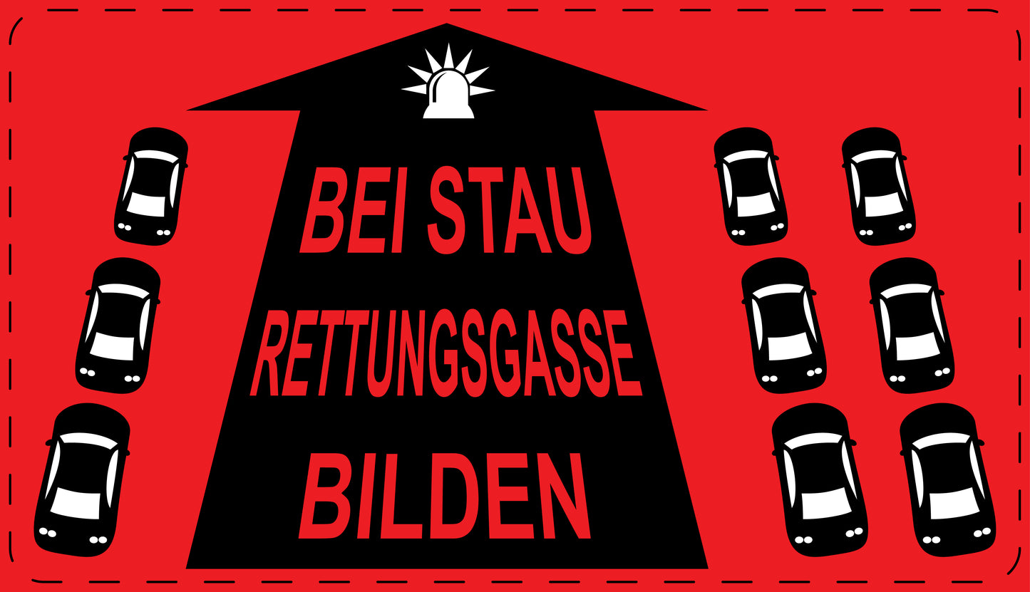 Rettungsgasse Aufkleber "Bei Stau Rettungsgasse bilden" LO-RETTUNGSGASSE-20100-14