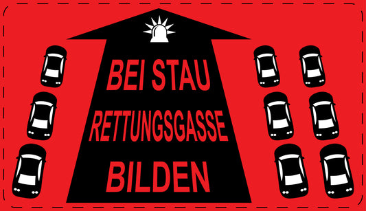 Rettungsgasse Aufkleber "Bei Stau Rettungsgasse bilden" LO-RETTUNGSGASSE-20100-14