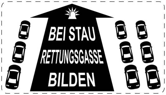 Rettungsgasse Aufkleber "Bei Stau Rettungsgasse bilden" LO-RETTUNGSGASSE-20100-88